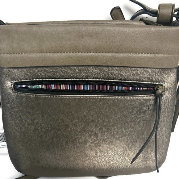 Vintage Joanel Distressed Gold Bronze Faux Leather Crossbody Bag BNWOT - Picture 6 of 9